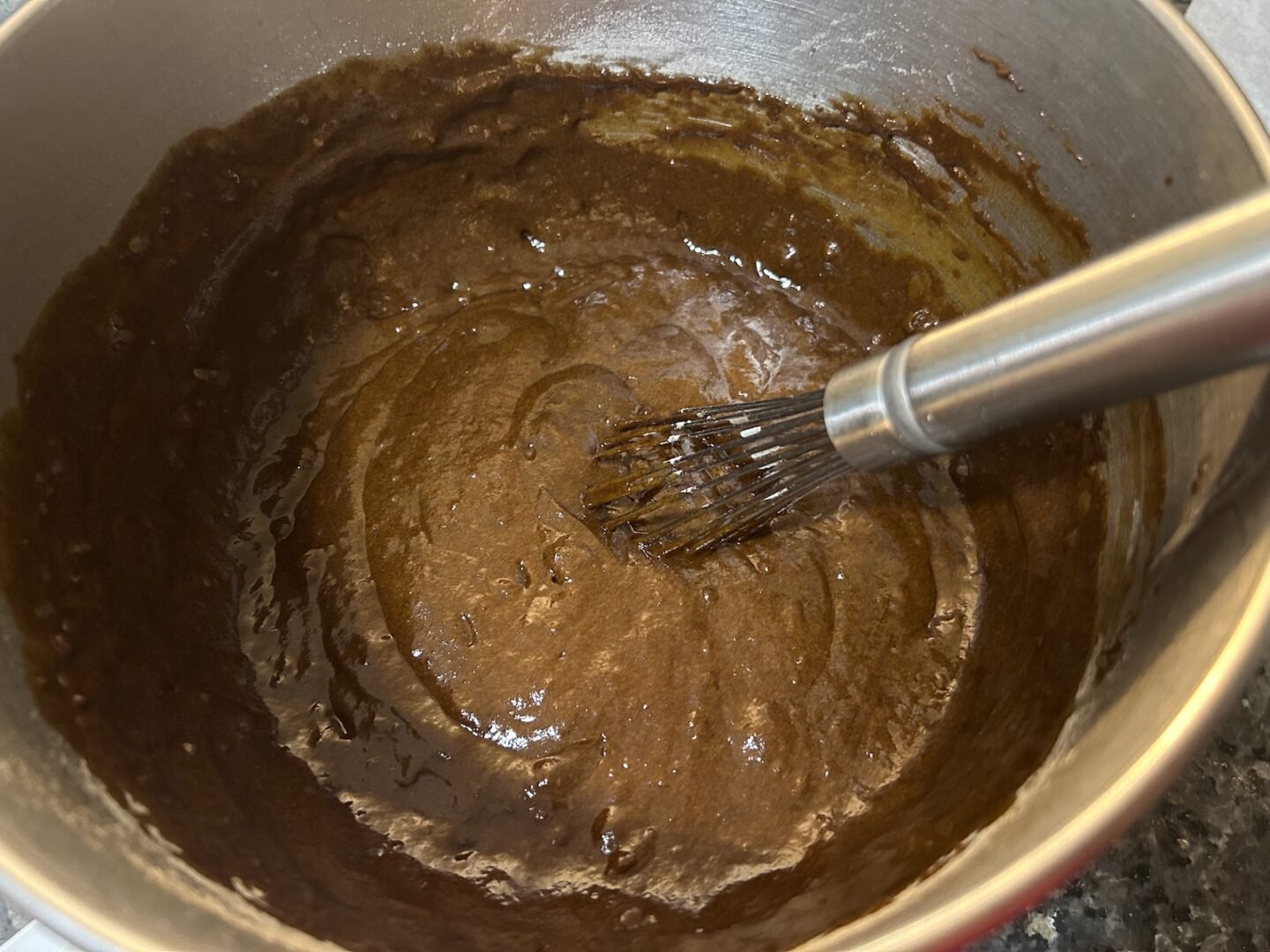 Jamaican Sticky Gingerbread batter in bowl
