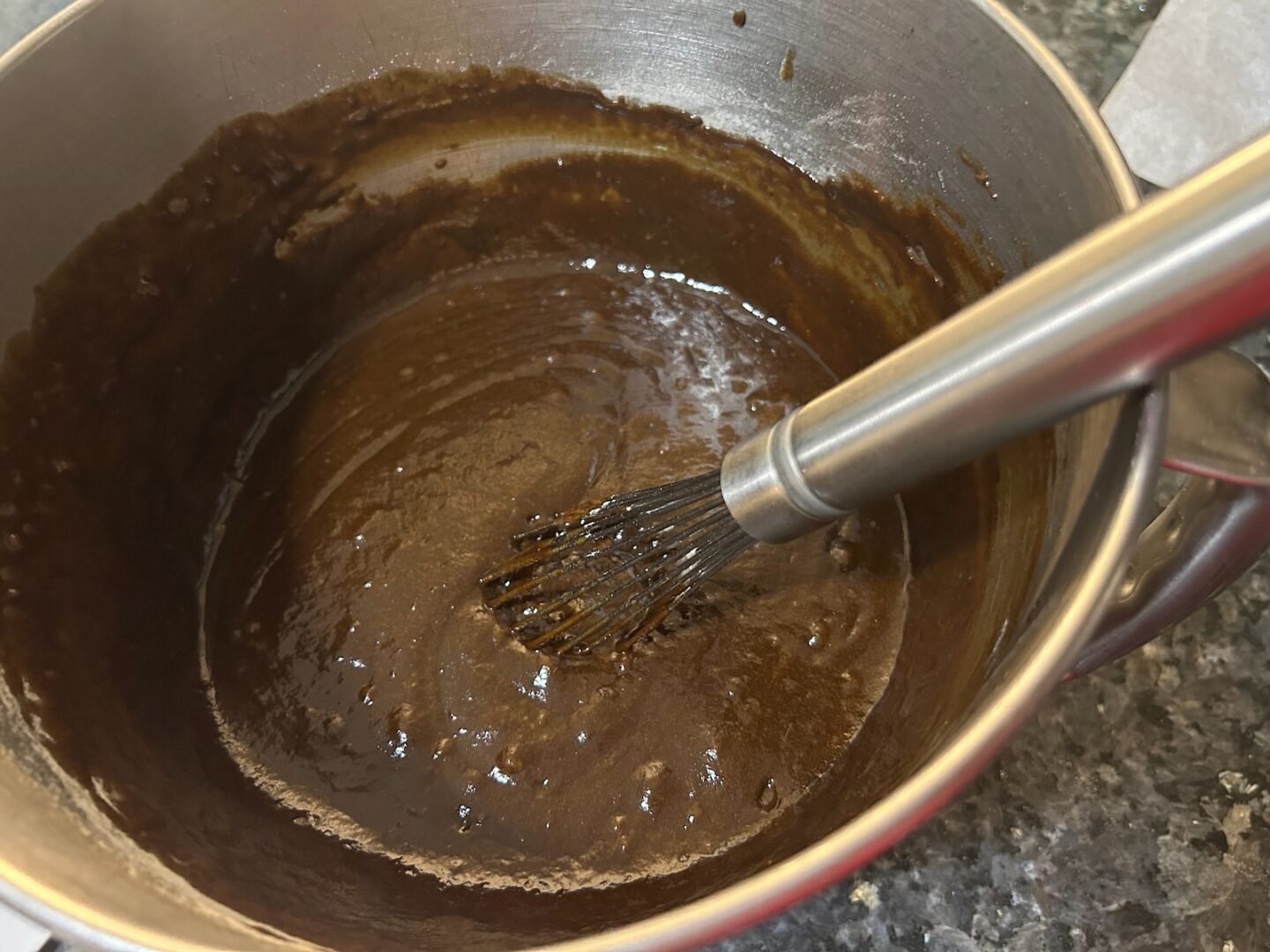 Jamaican Sticky Gingerbread batter in bowl
