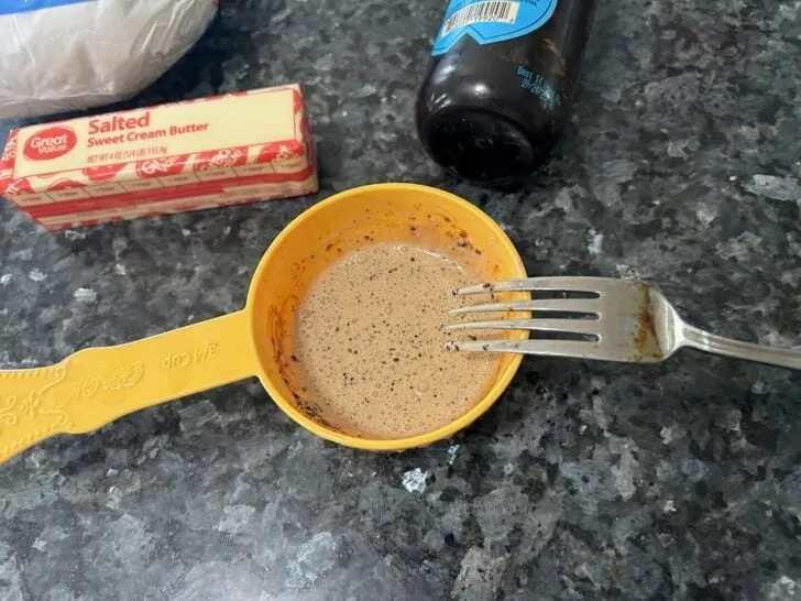 espresso, dissolved in milk