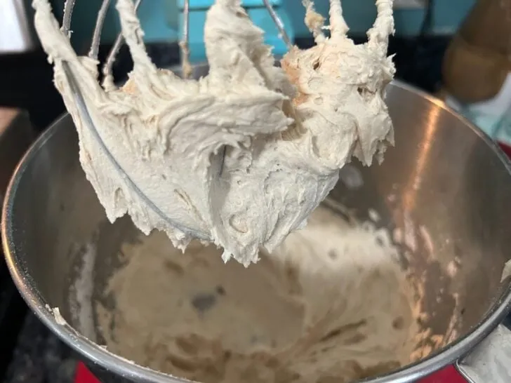 whipped frosting in bowl