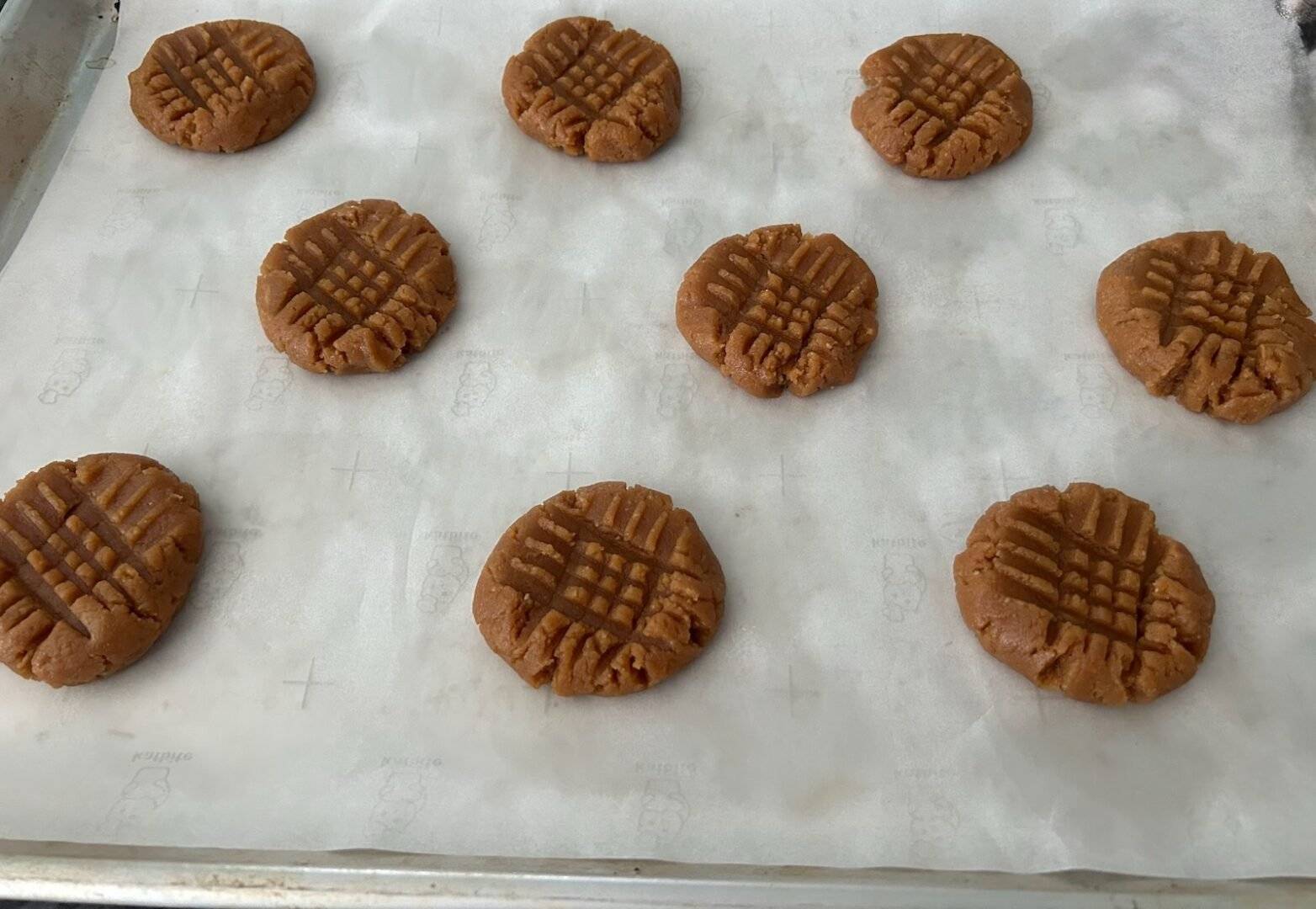 low carb peanut butter cookie dough, ready to go in the oven