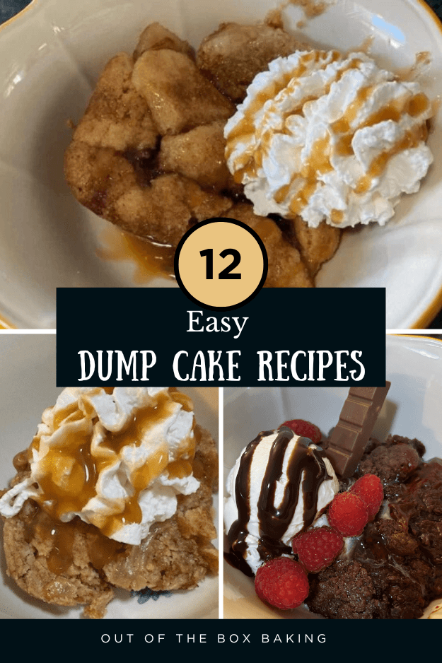 12 dump cake recipes pin for pinterest