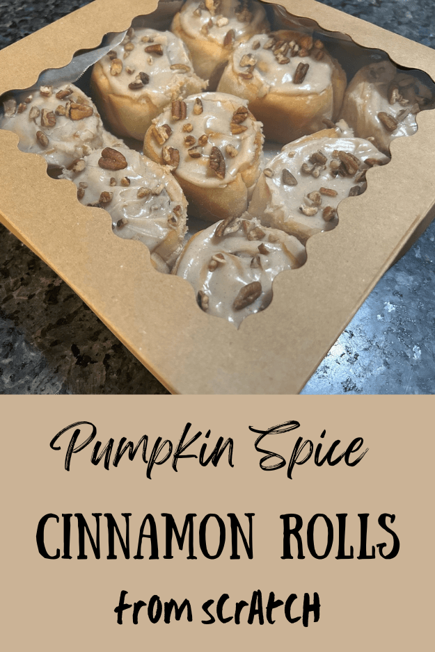 pumpkin spice cinnamon rolls pin for pinterest