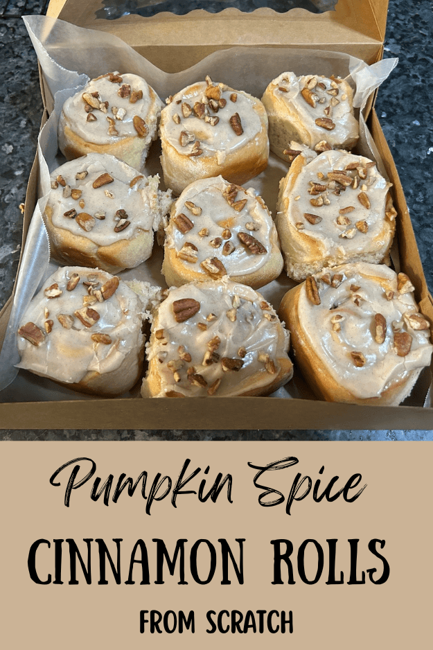 pumpkin spice cinnamon rolls pin for pinterest