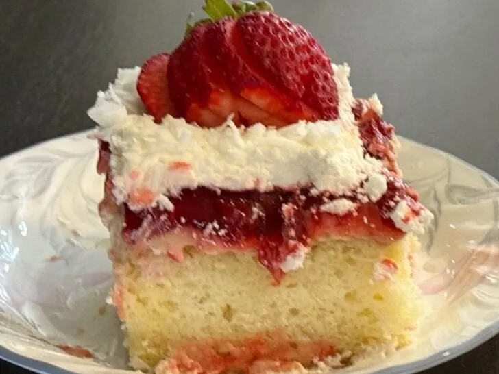 interior view of strawberry coconut cake