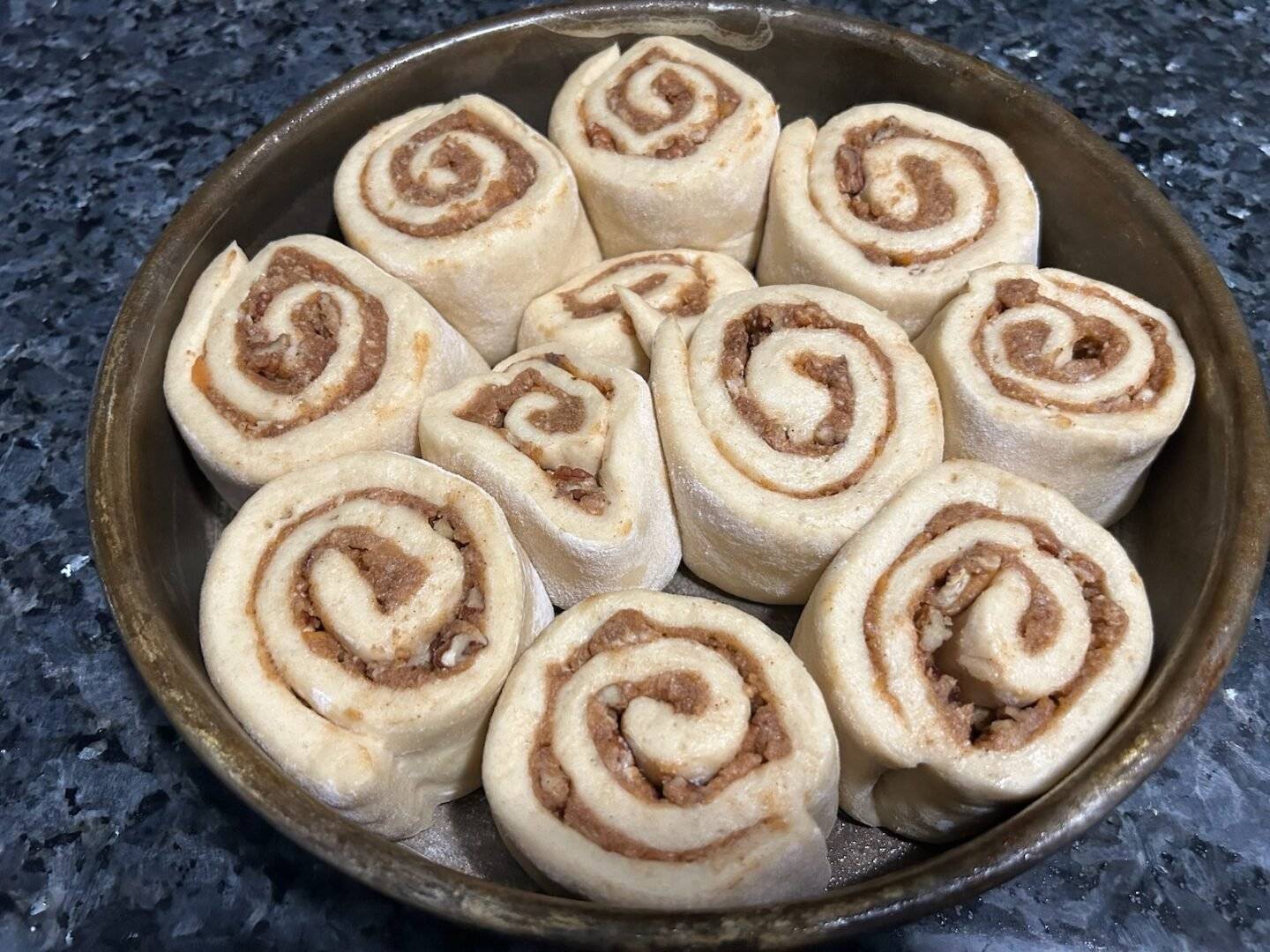 cinnamon rolls (unbaked) after final rise