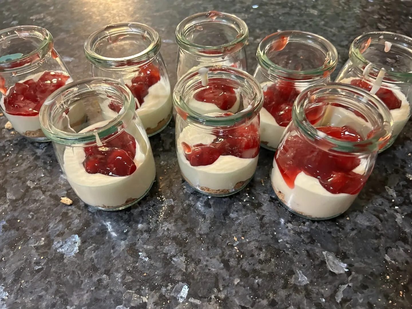 cherries in parfait dish