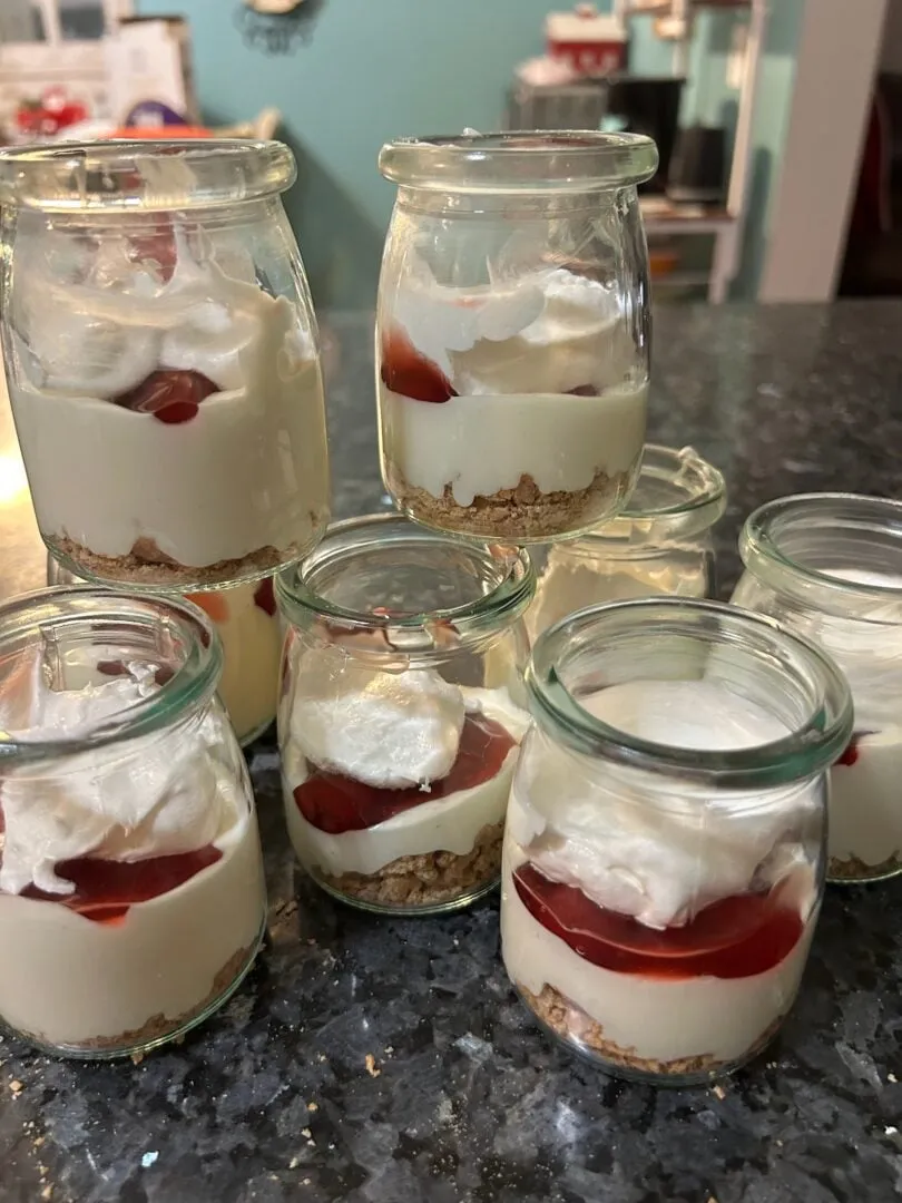 parfait layers in parfait dish