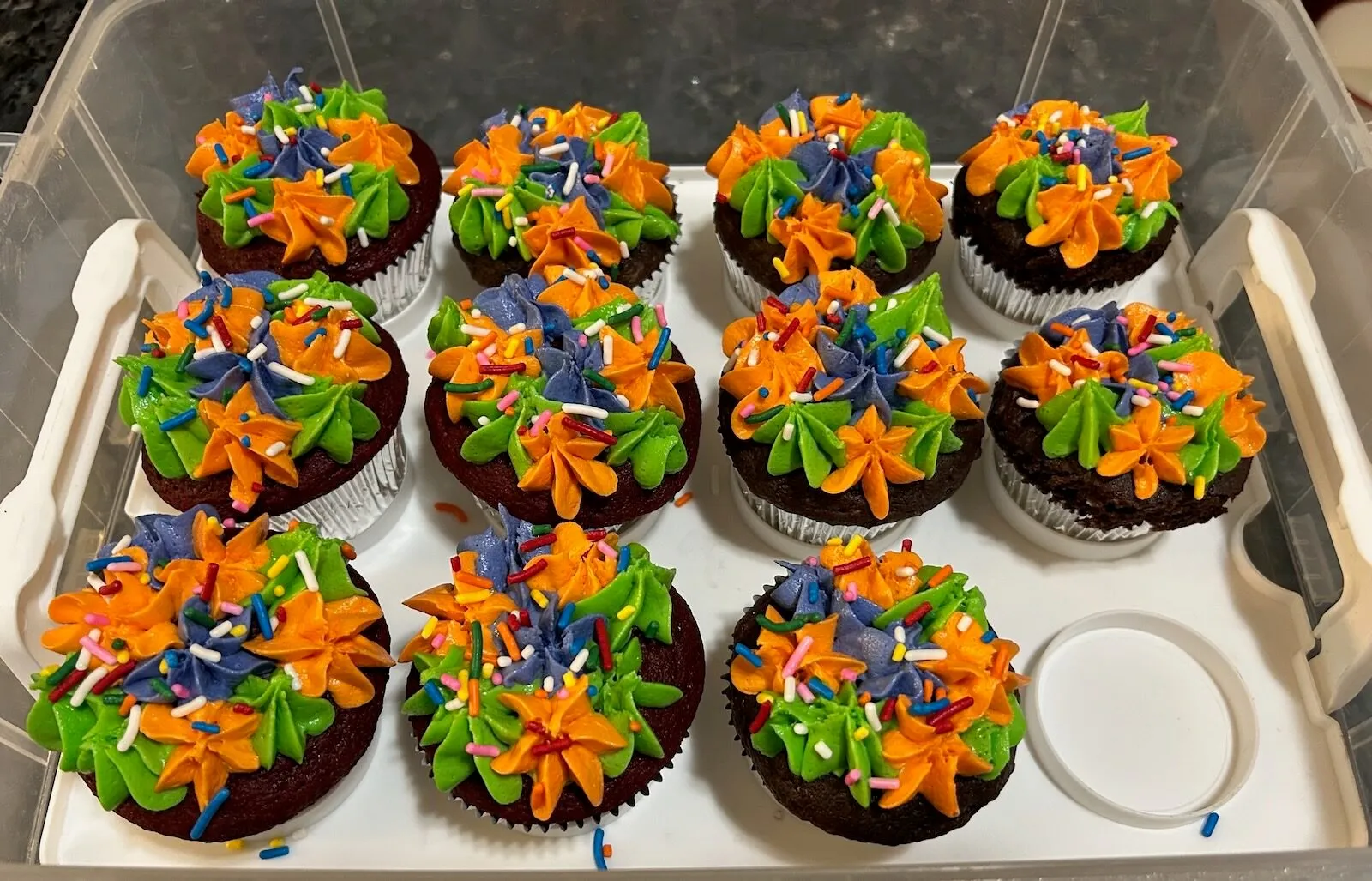 colorful halloween cupcakes