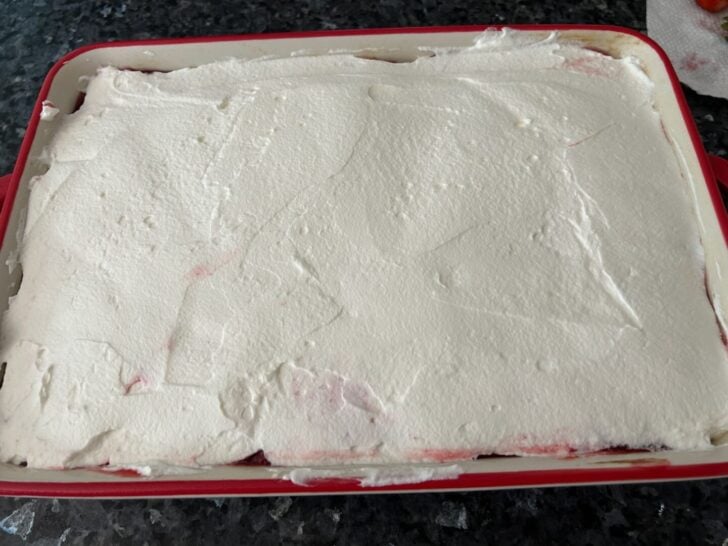 whipped cream on cake