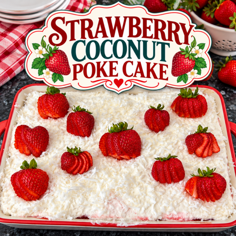 Strawberry Coconut Poke Cake (Light, Creamy & Dreamy!)