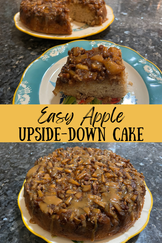 easy apple upside down cake pin for pinterest