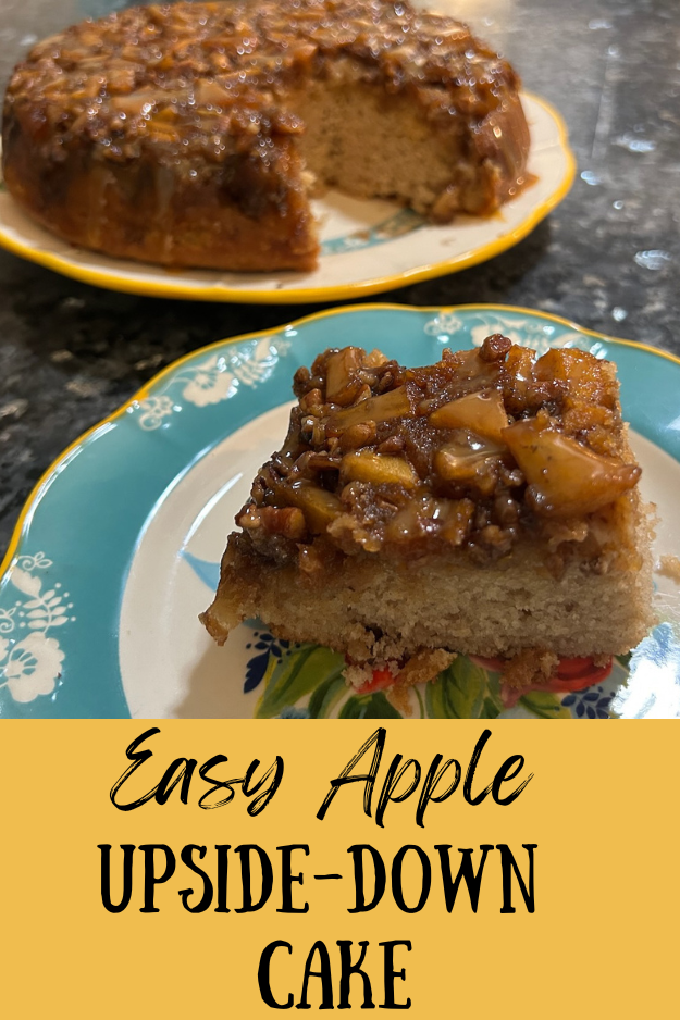 easy apple upside down cake pin for pinterest