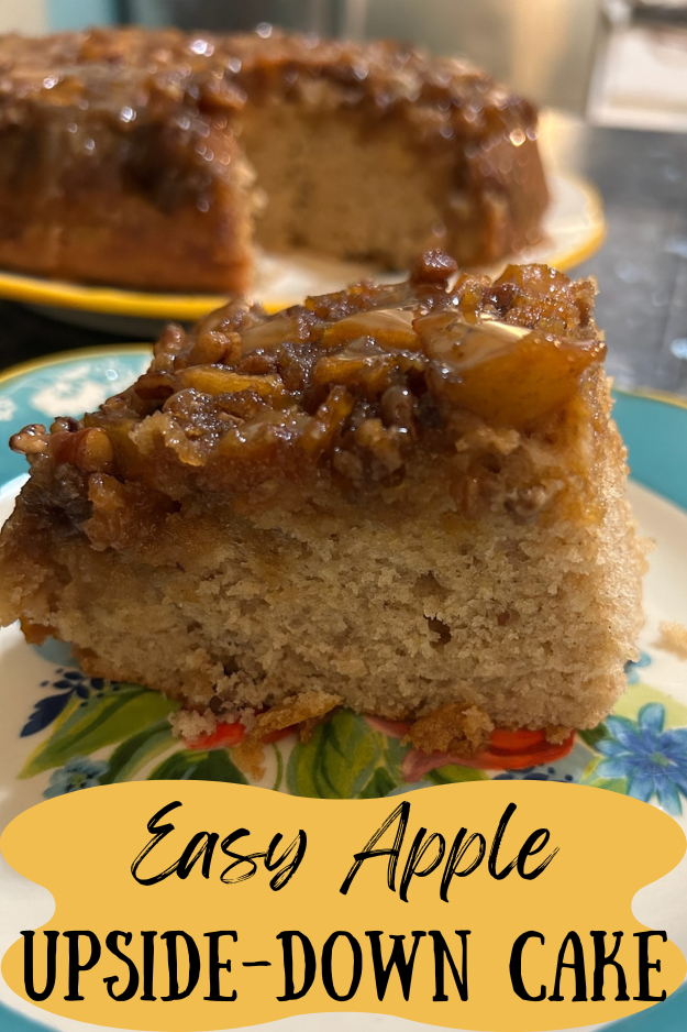 easy apple upside down cake pin for pinterest