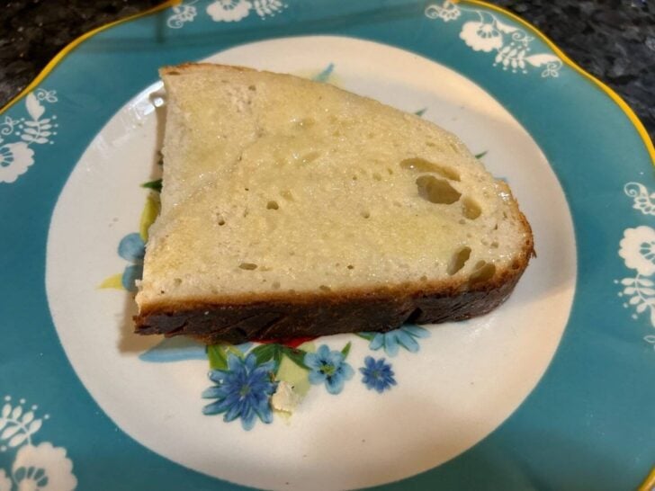 sourdough sliced and buttered