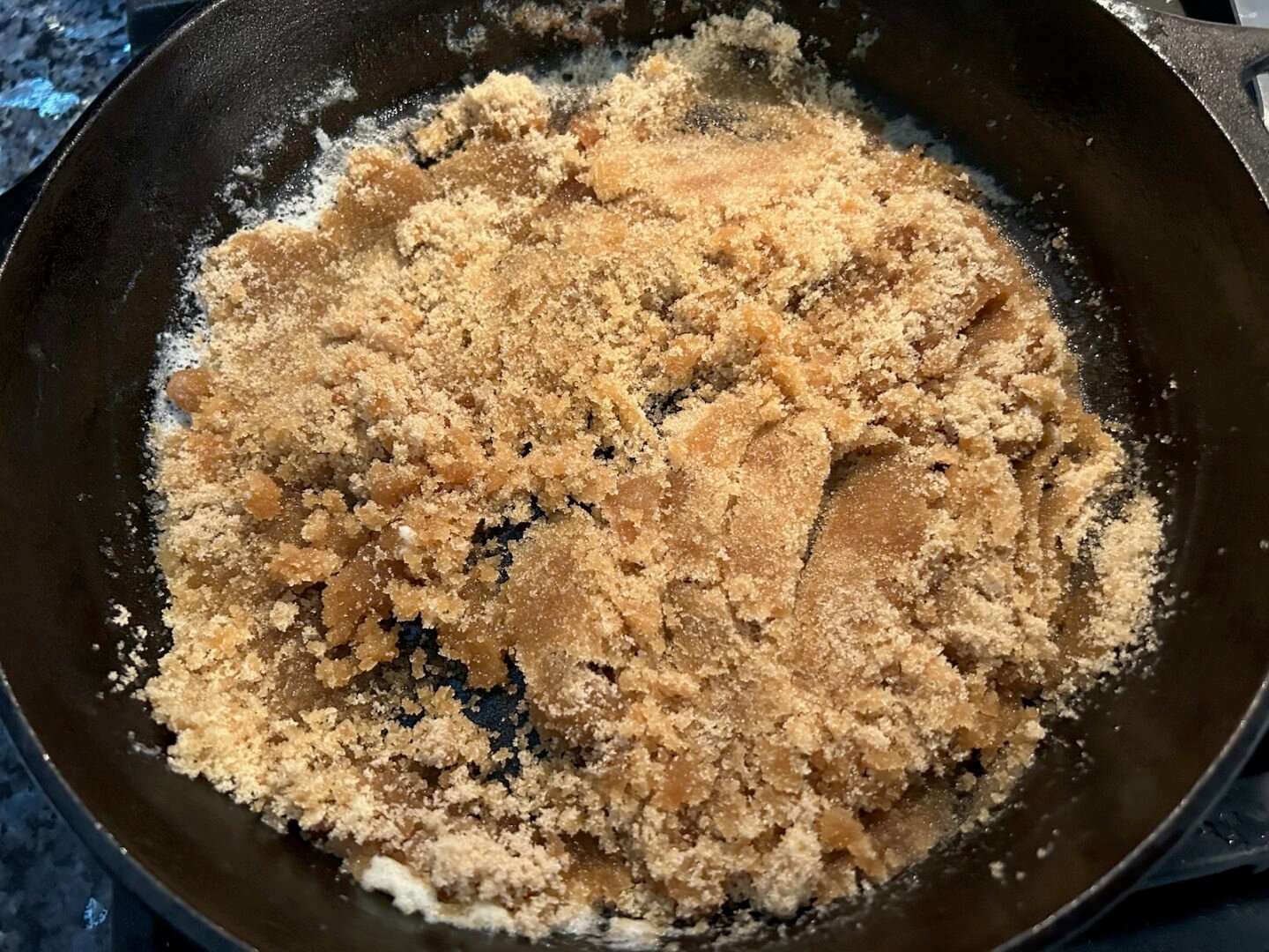 brown sugar in cast iron skillet