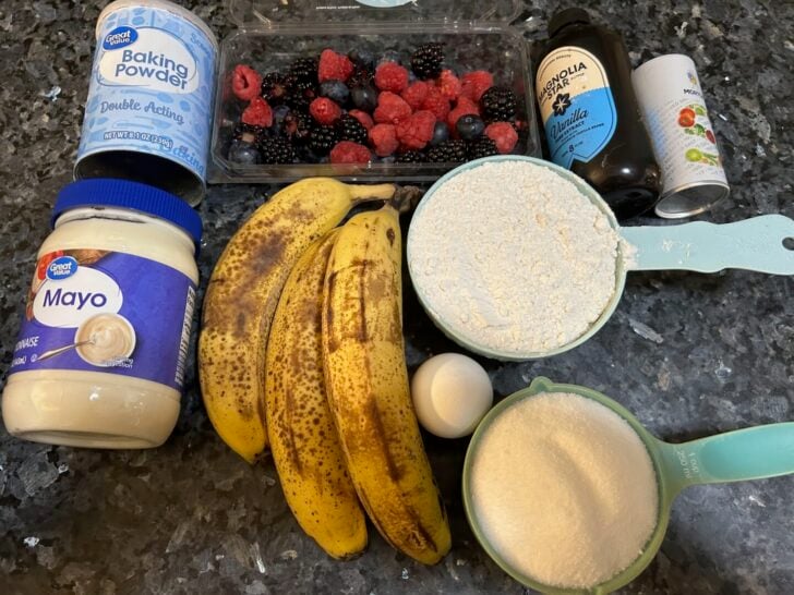 triple berry banana bread ingredients