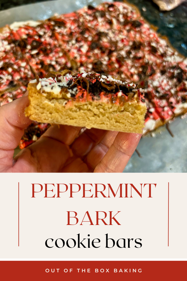 Peppermint Bark Cookie Bars Pin for Pinterest
