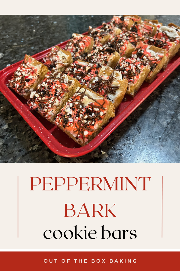 Peppermint Bark Cookie Bars Pin for Pinterest