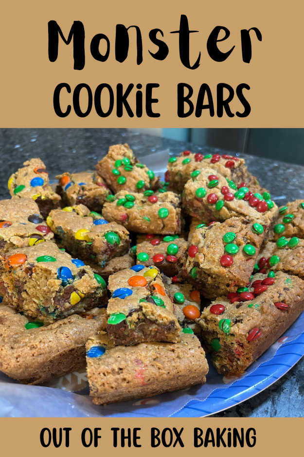 monster cookie bar pin for Pinterest 