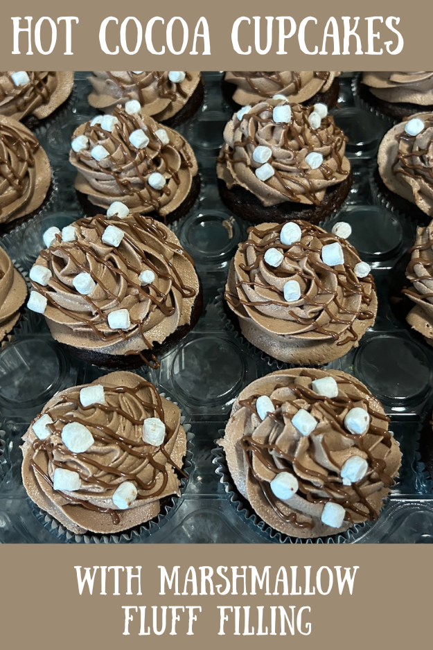 hot cocoa cupcakes pin for pinterest