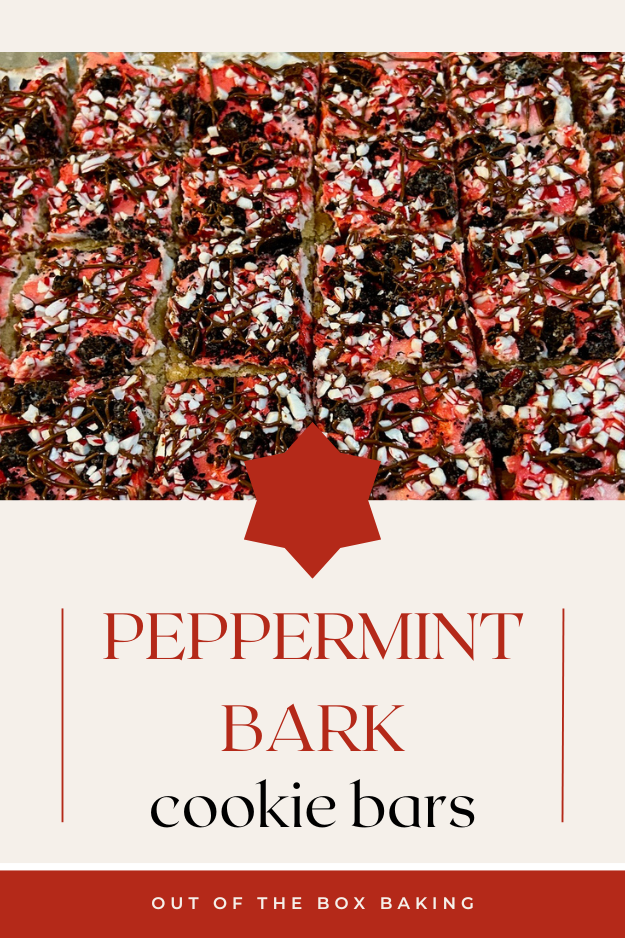 Peppermint Bark Cookie Bars Pin for Pinterest