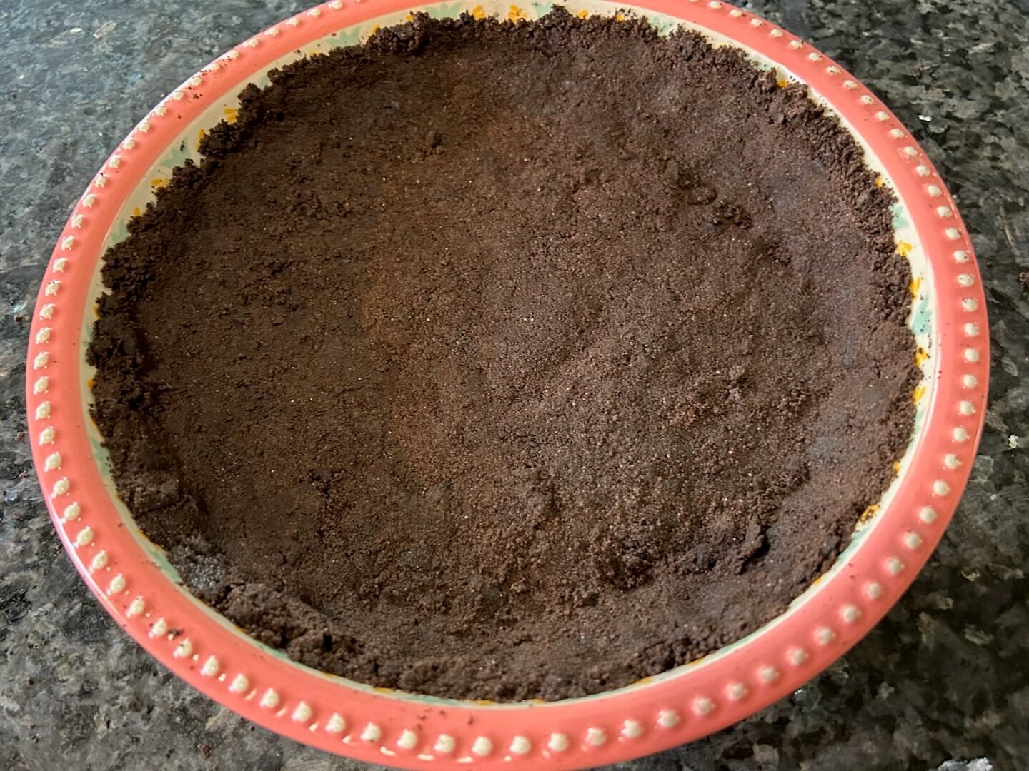 Oreo crust in pie pan