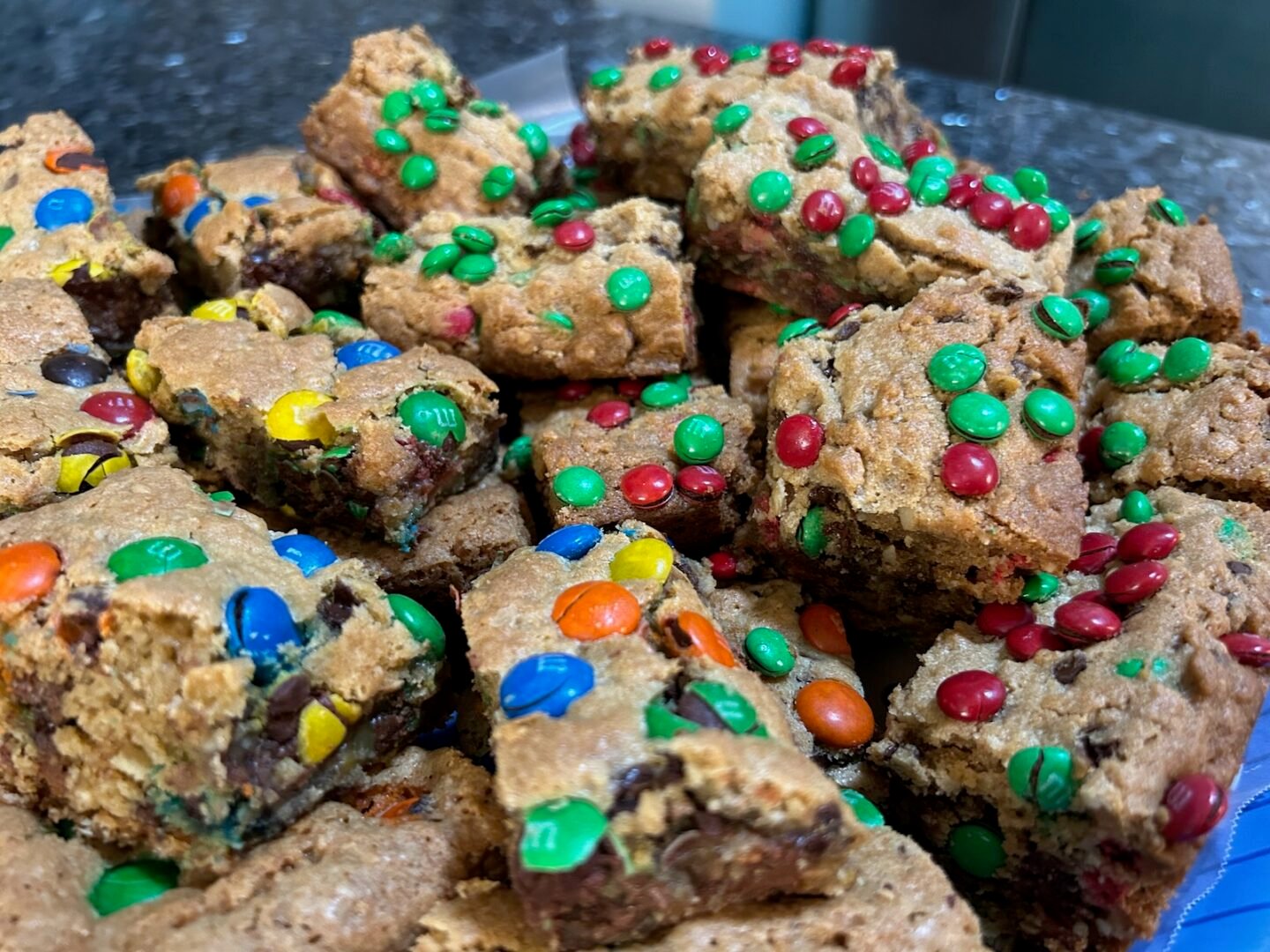 cookie bars on platter