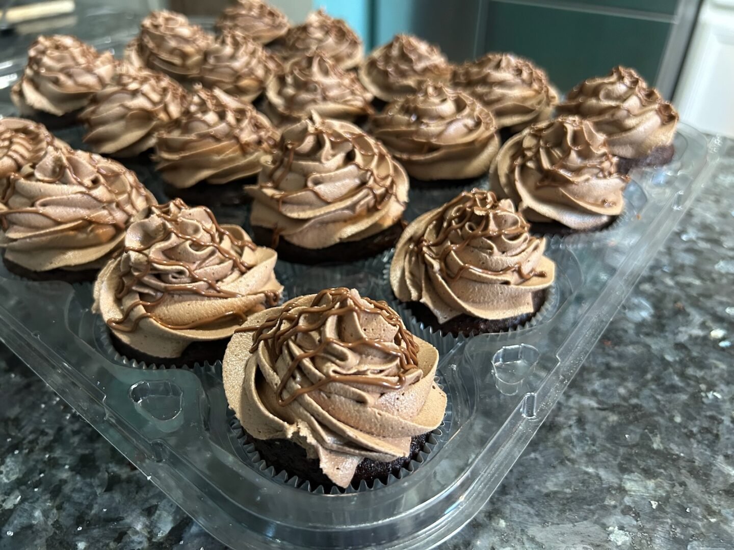 ganache on chocolate marshmallow fluff frosting