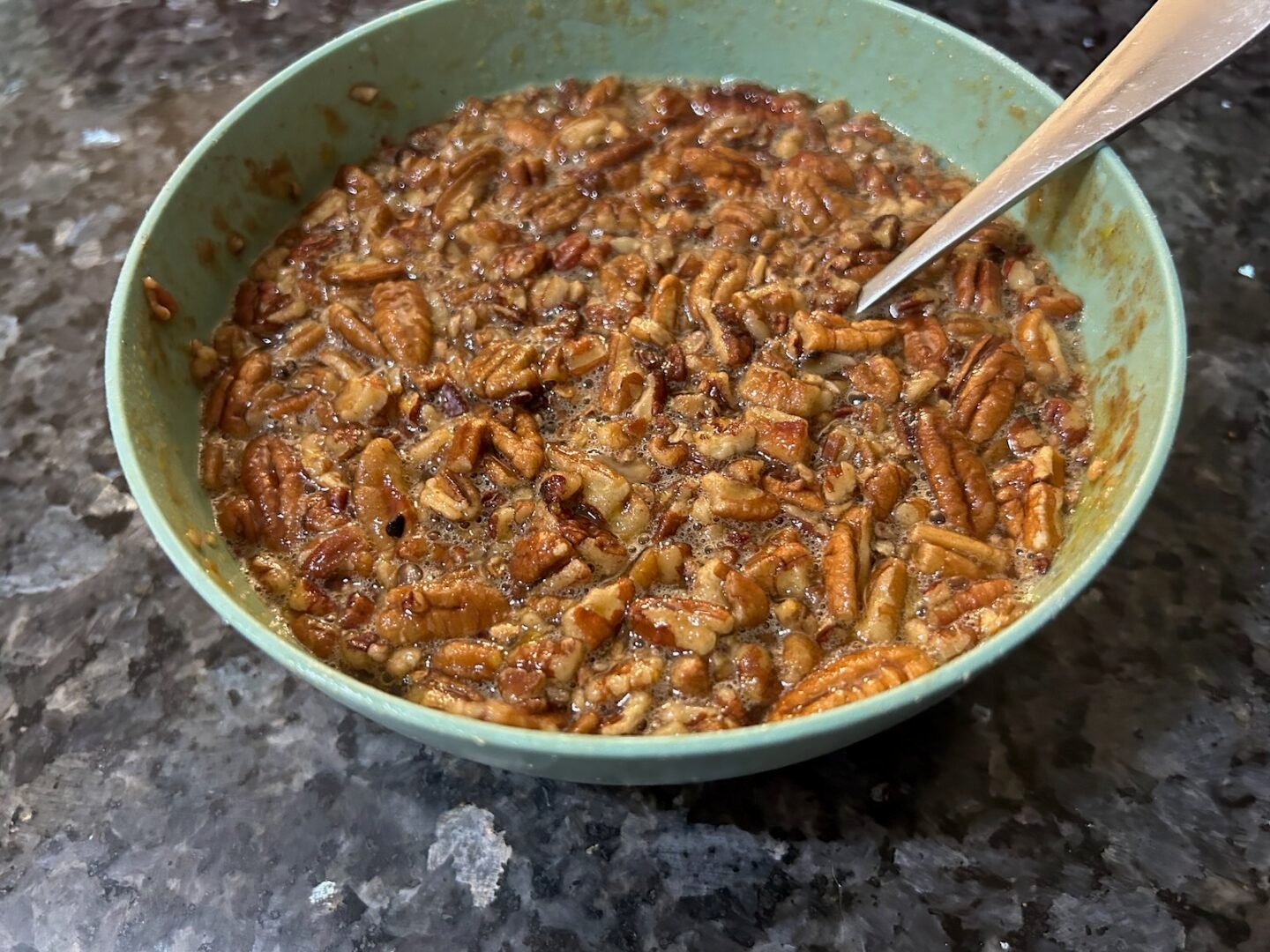 pecan pie topping in bowl