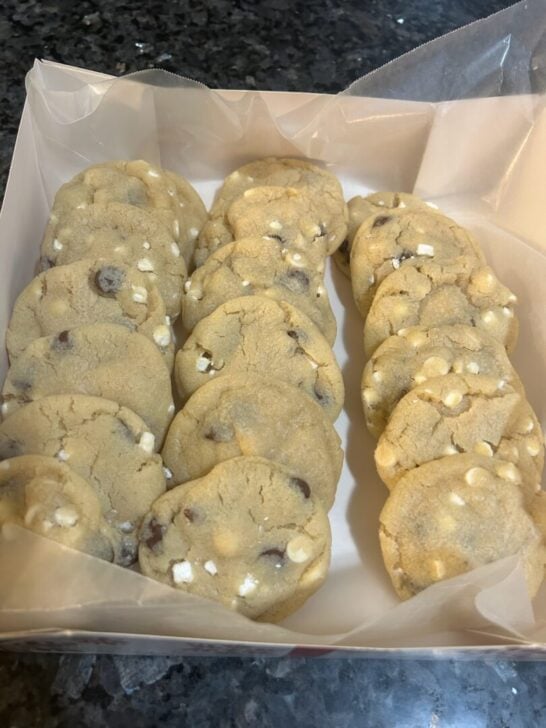 Mrs. Claus’ Marshmallow Meltaway Cookies in box