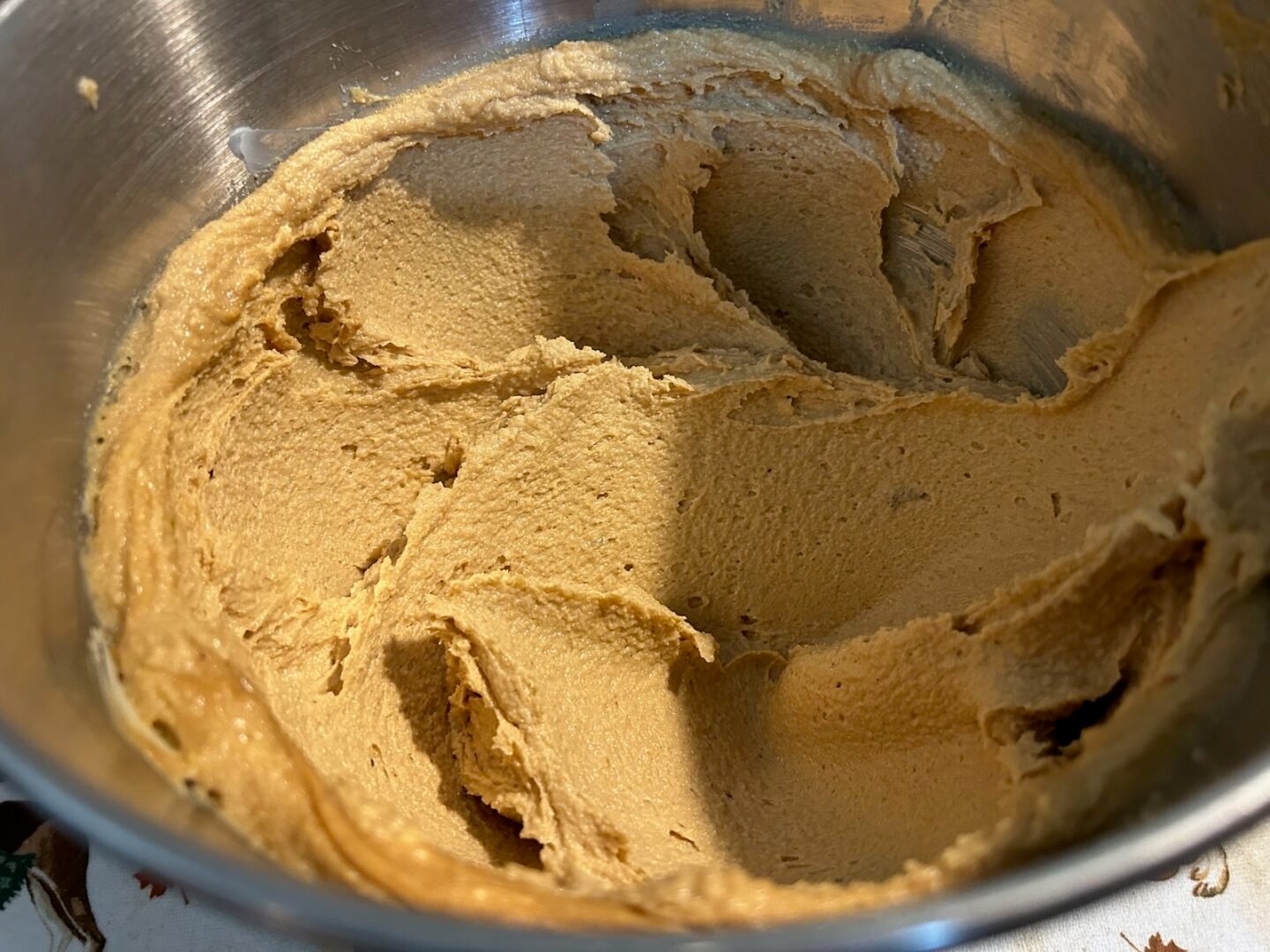 Fluffernutter cookie dough in mixing bowl