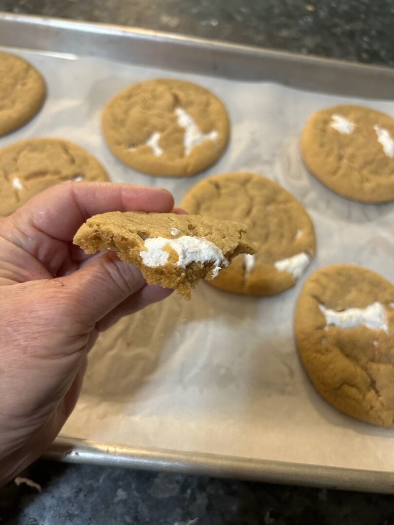 interior view of fluffernutter cookie