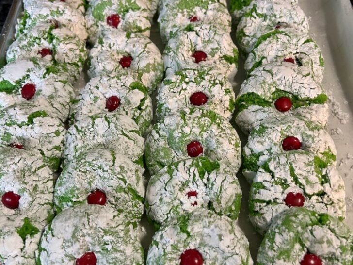 Grinch Crinkle Cookies