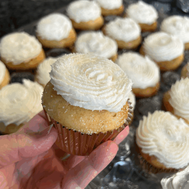 Sugar Cookie Cupcakes with Marshmallow Fluff Frosting