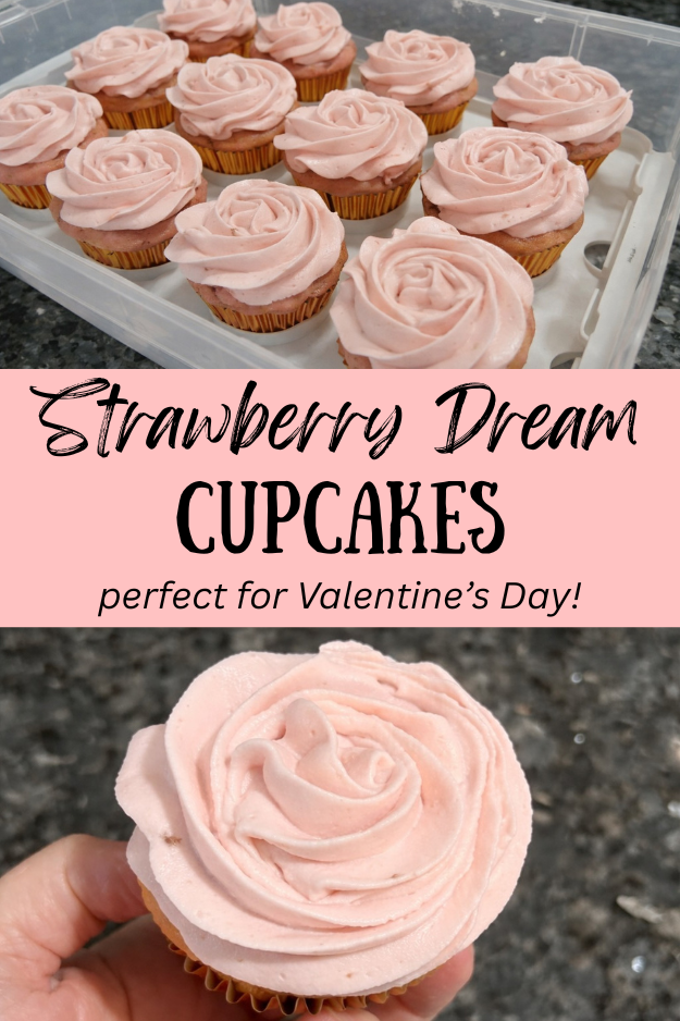 Strawberry Dream Cupcakes Pin for Pinterest