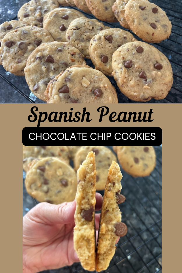 Spanish Peanut Chocolate Chip Cookies pin for pinterest