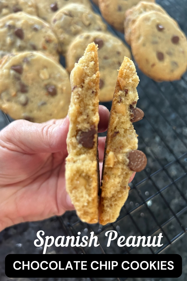 Spanish Peanut Chocolate Chip Cookies pin for pinterest