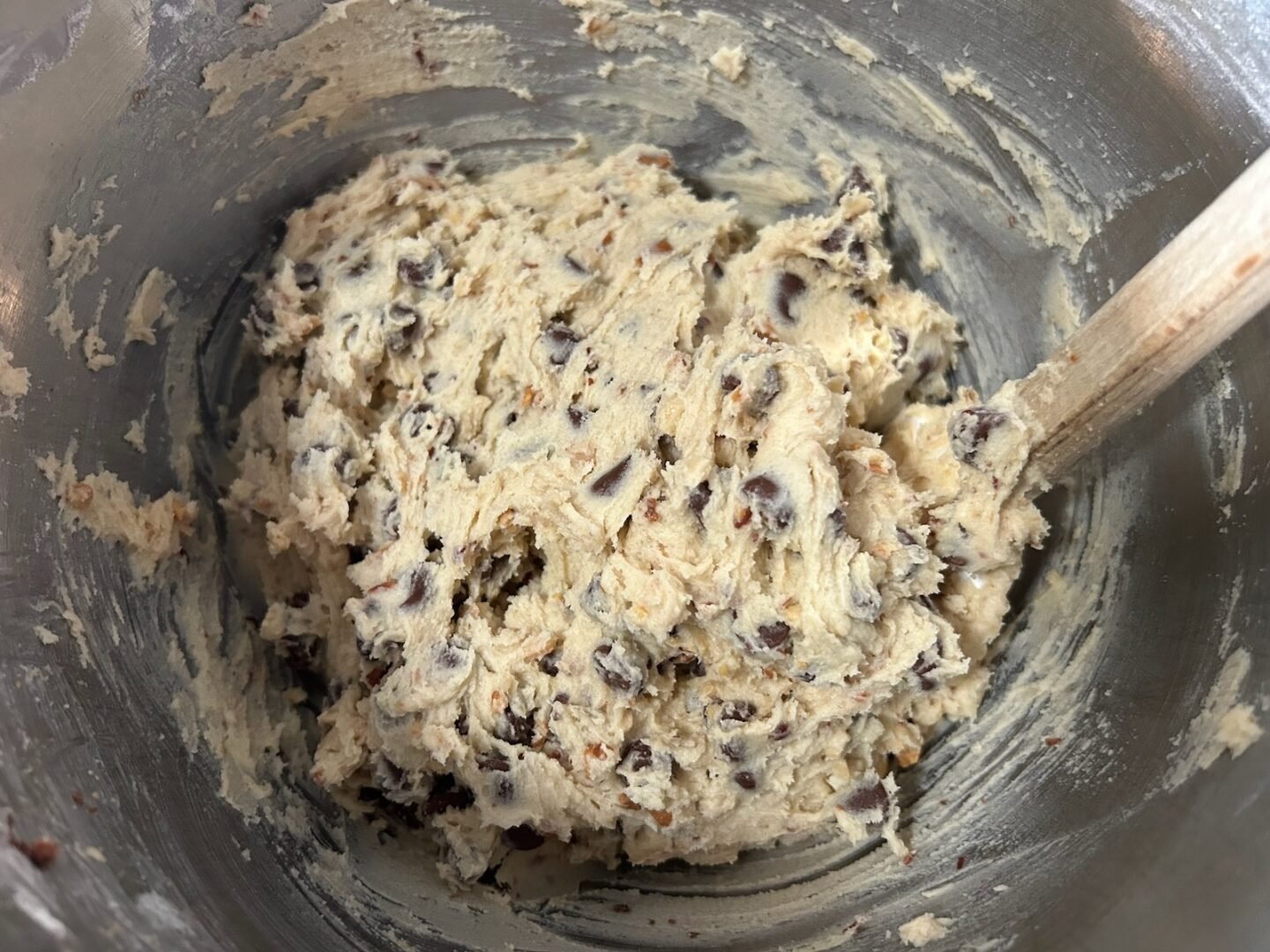 Spanish Peanut Chocolate Chip Cookie dough with chocolate chips added