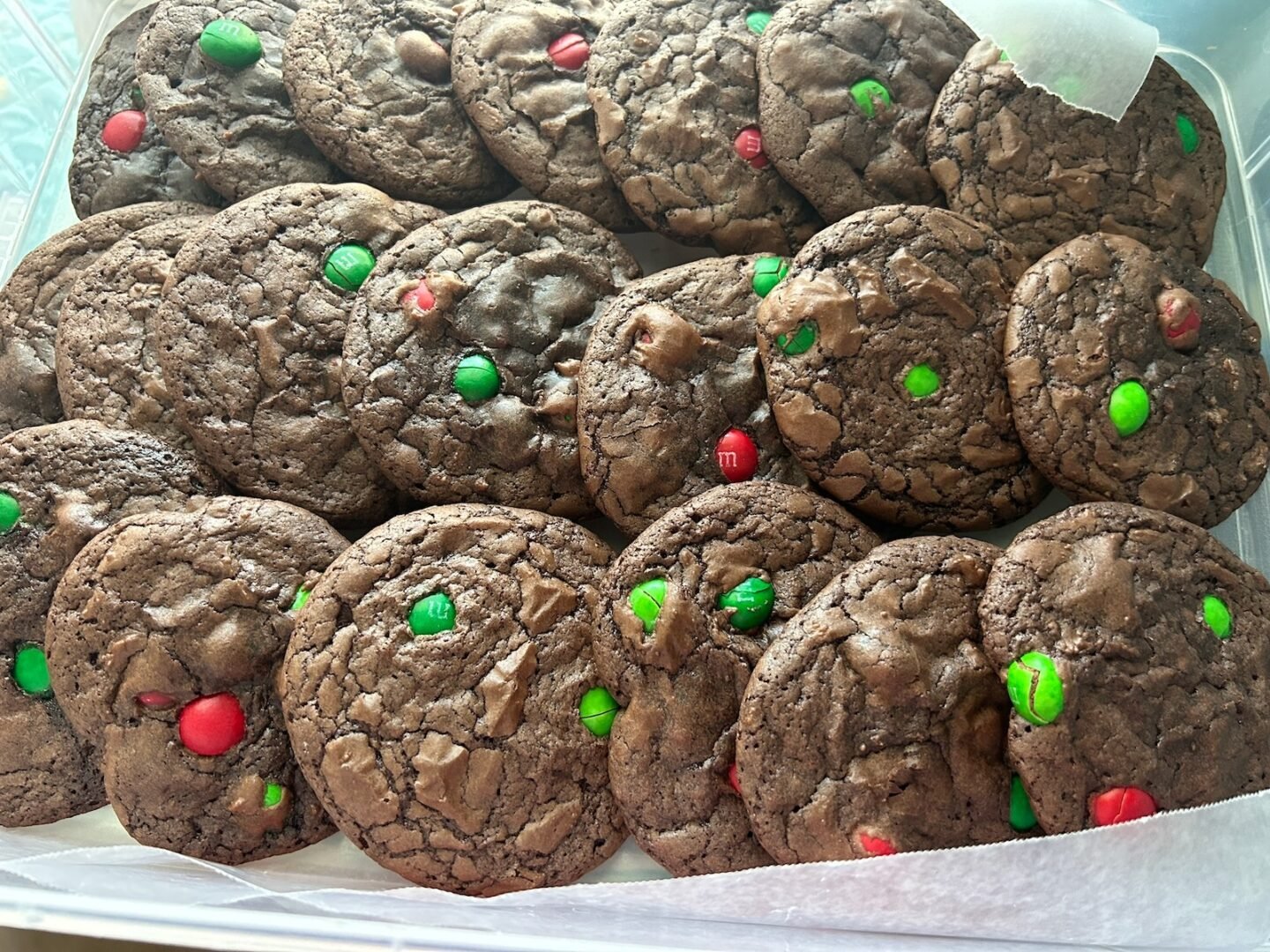 Mint M&M Brownie Cookies 
