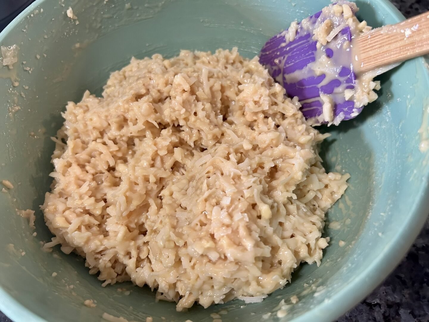 almond joy coconut ball interior coconut mixture