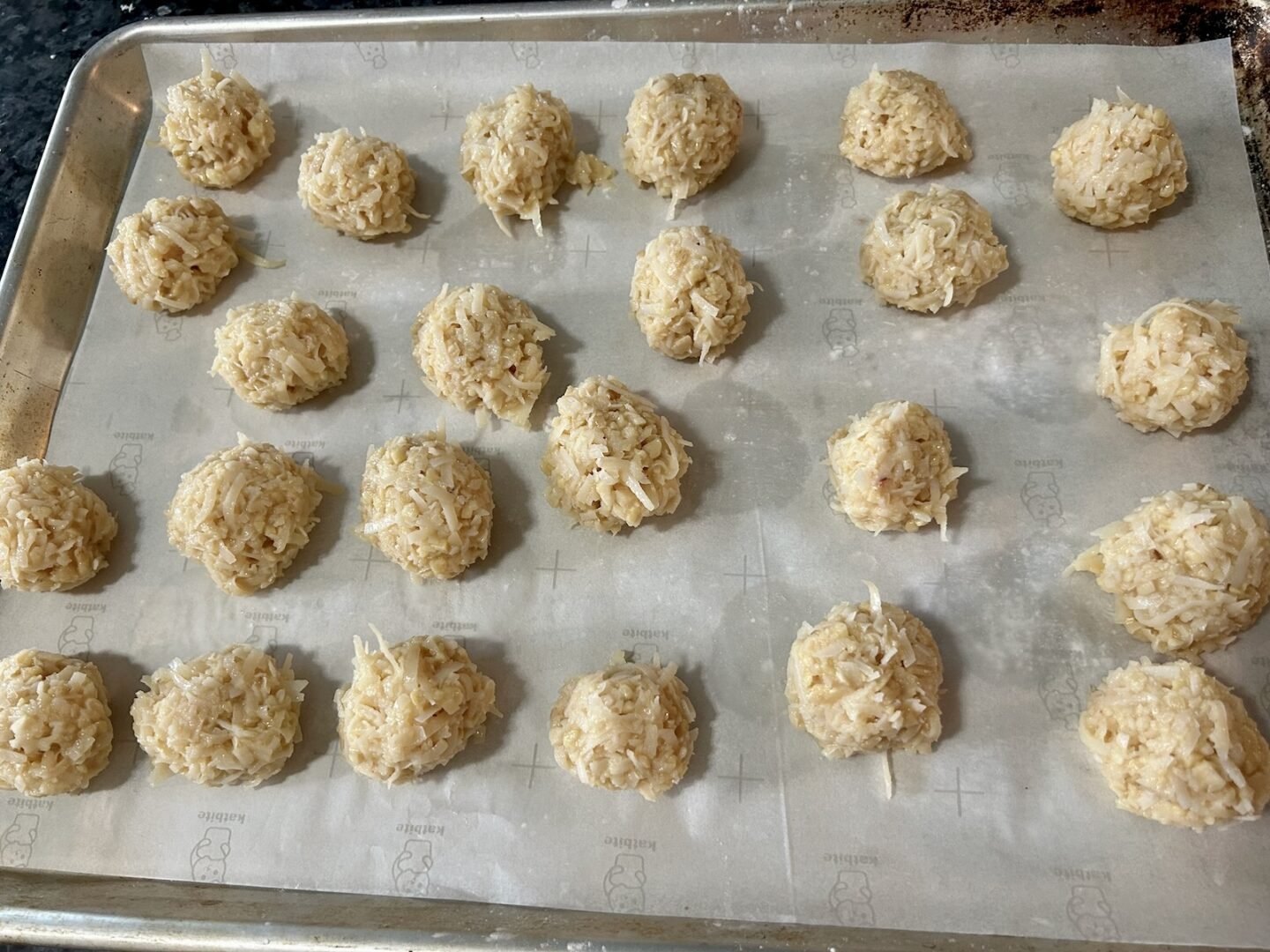 coconut balls before dipping in chocolate (chilled)