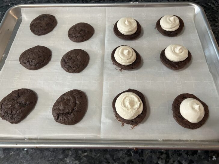 Candy Cane Whoopie Pies with buttercream filling