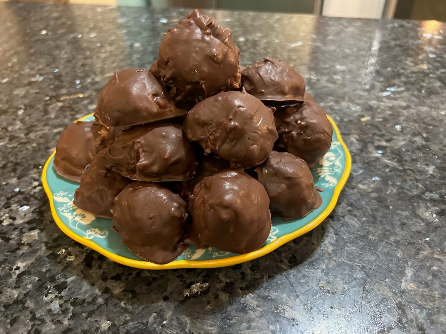 almond joy coconut balls on plate