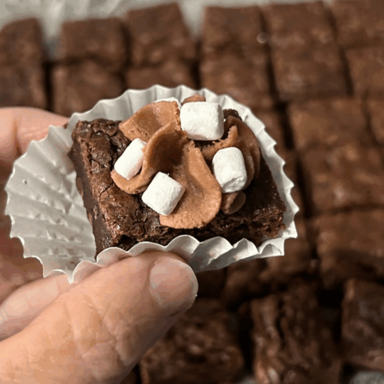 Hot Cocoa Brownies (Doctored Brownie Mix)