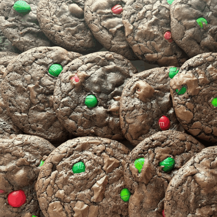 Mint M&M Brownie Cookies