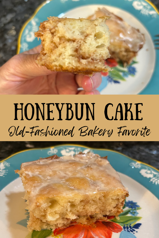 Honeybun Cake (Old-Fashioned Bakery Favorite) pin for pinterest