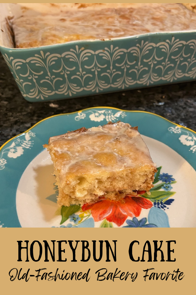 Honeybun Cake (Old-Fashioned Bakery Favorite) pin for pinterest