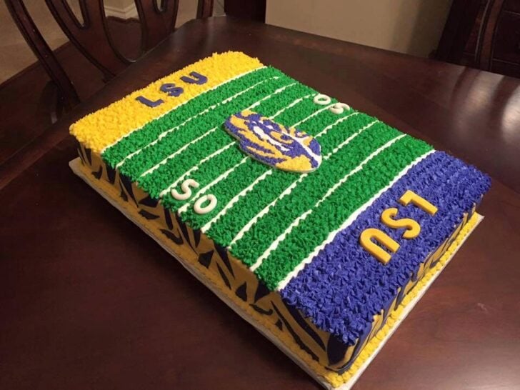 LSU cake, football field