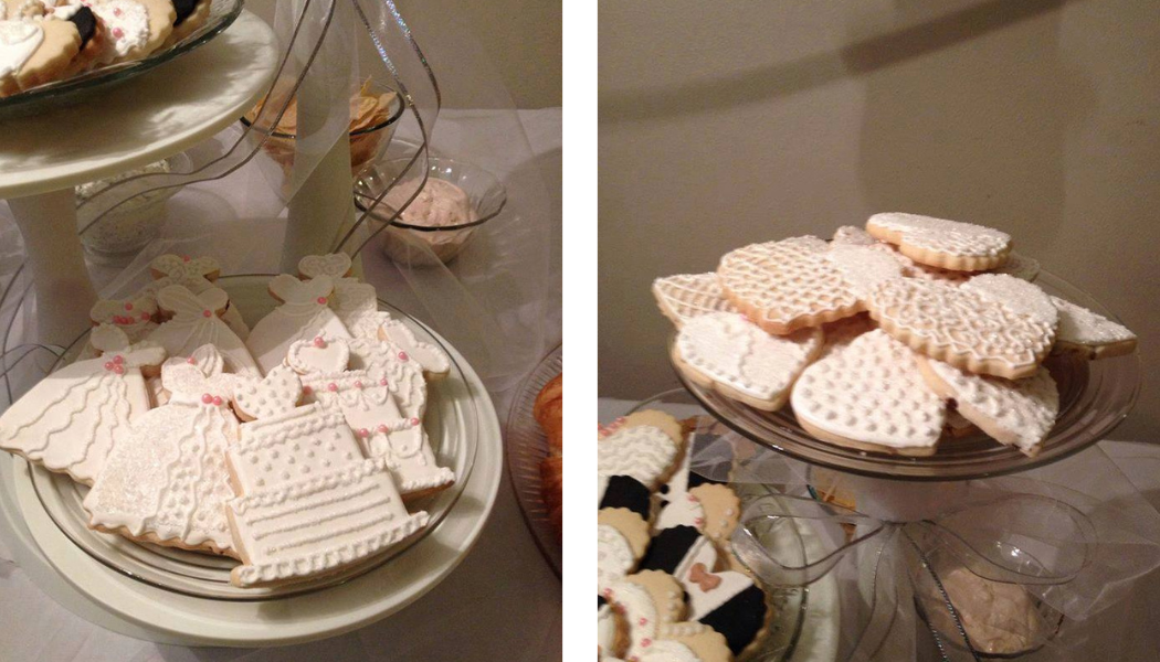 pretty white wedding cookies